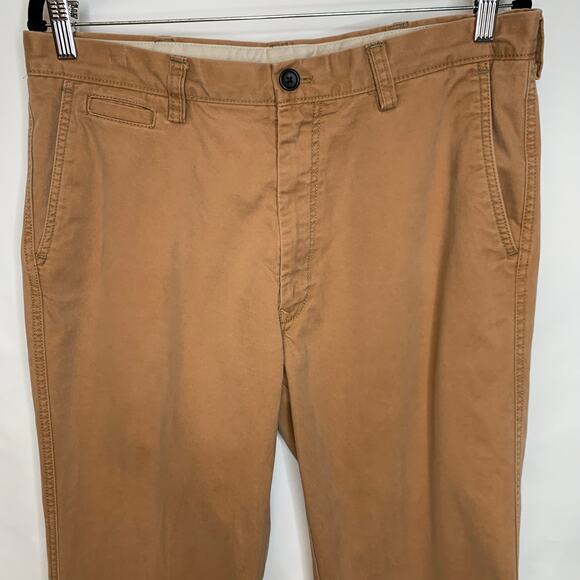 Life Khaki Brown Flat Front Chino Pants Sz 36 x 32 Relaxed Straight - Picture 5 of 8